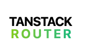 大文字の黒色でTANSTACK、改行して大文字で緑色のグラデーションでROUTERと書かれたアイコン